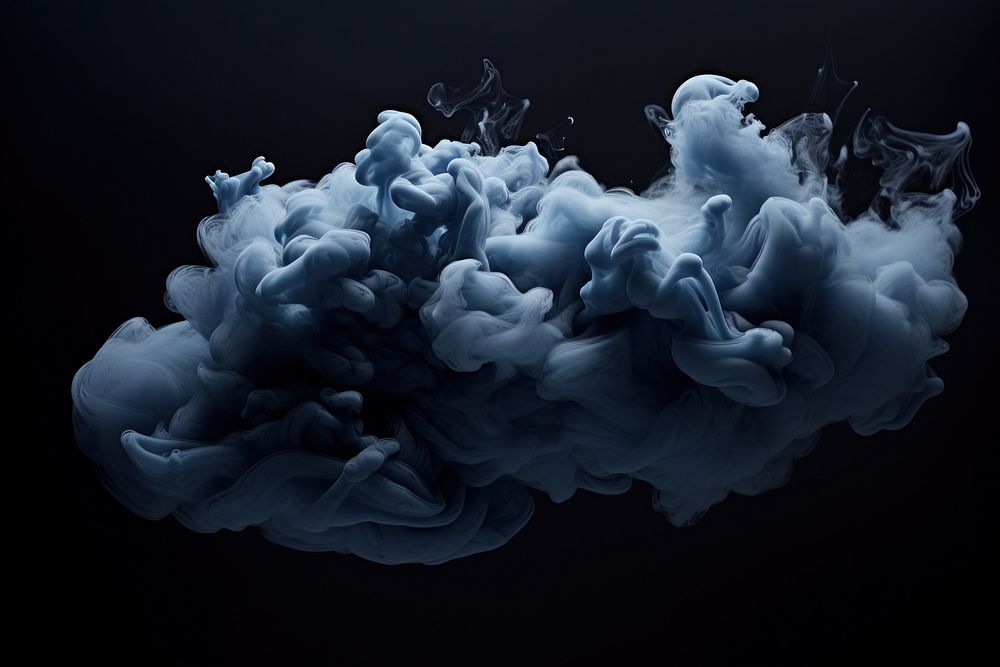 Abstract dark navy cloud nature smoke jellyfish. 