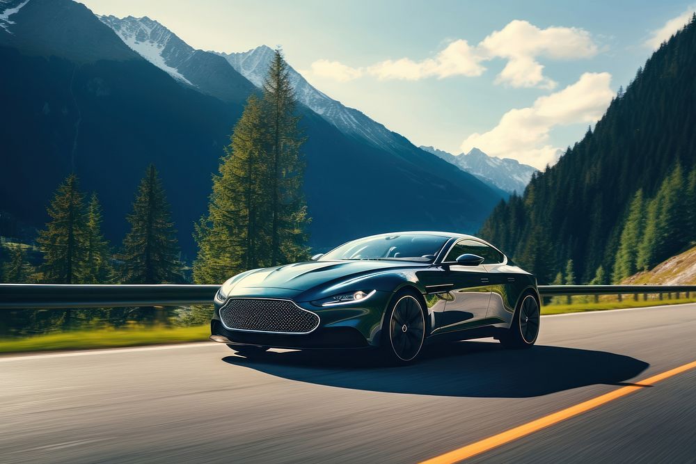 Luxury car mountain vehicle driving. AI generated Image by rawpixel.