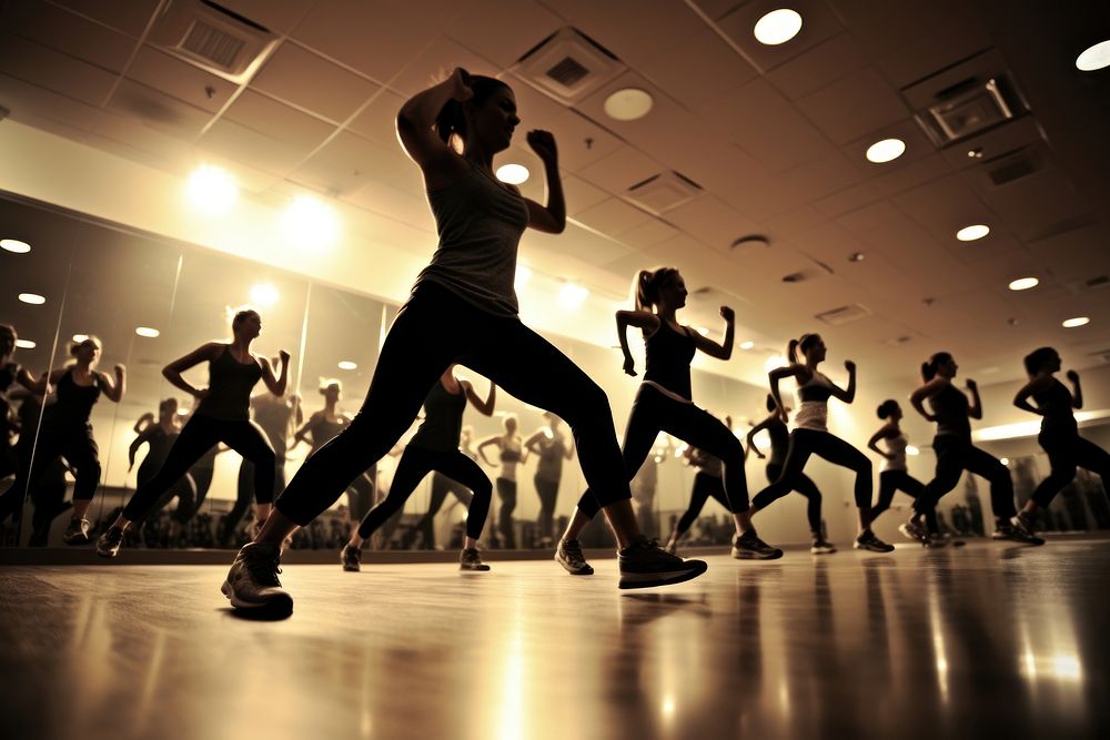 Cardio exercise class BODYCOMBAT dancing adult entertainment. AI generated Image by rawpixel.