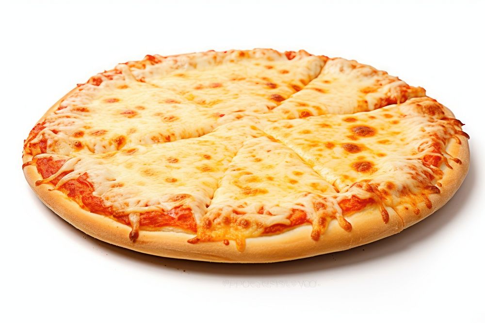 Cheesy pizza bread food white background. AI generated Image by rawpixel.