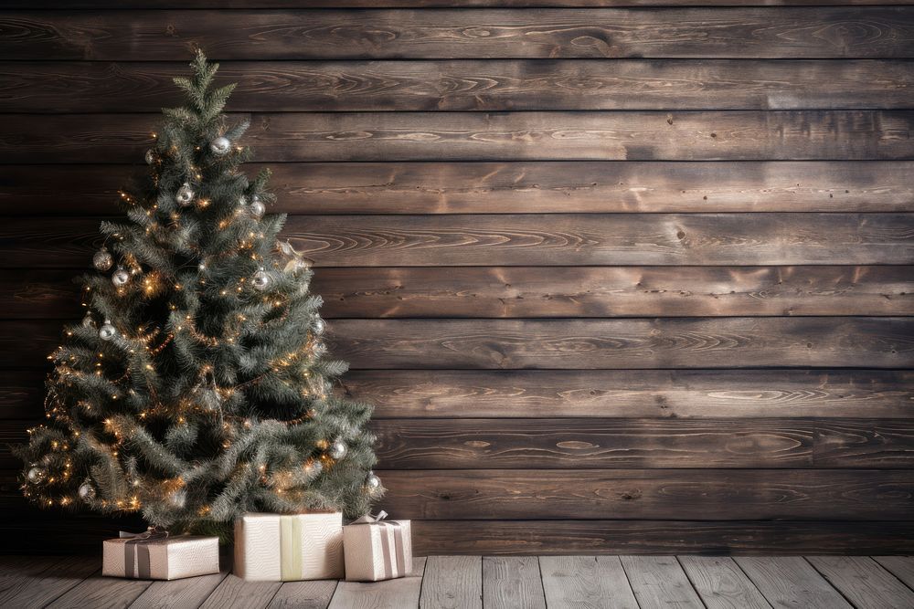 Wooden background christmas tree backgrounds. 