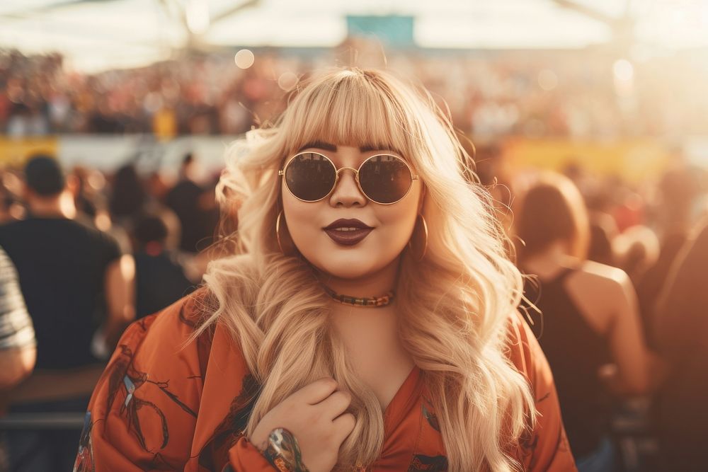 Sunglasses festival portrait adult. AI generated Image by rawpixel.