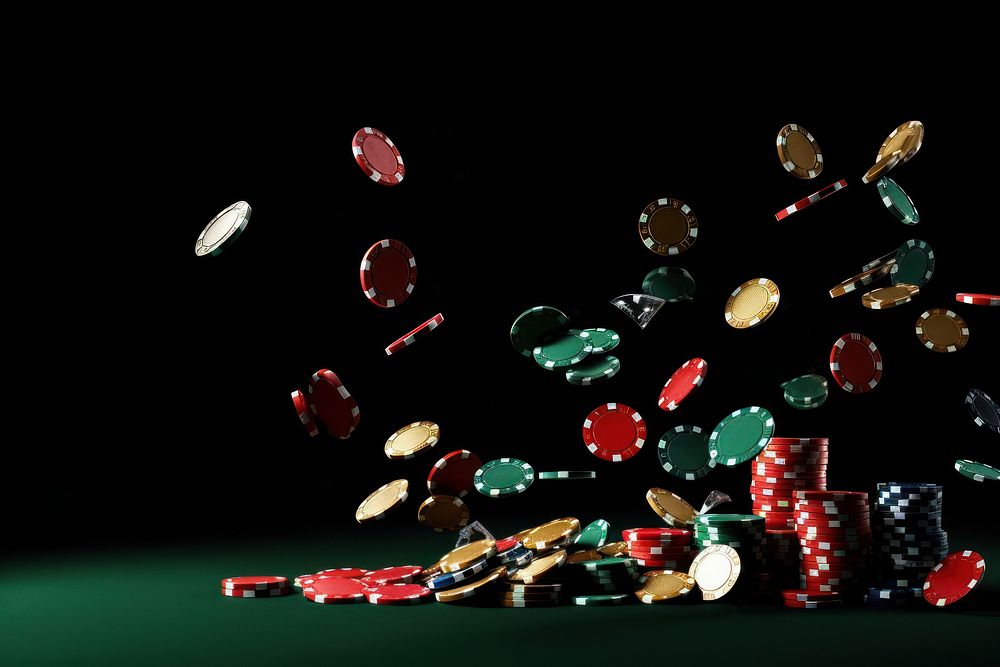 Falling casino chips gambling game opportunity. AI generated Image by rawpixel.