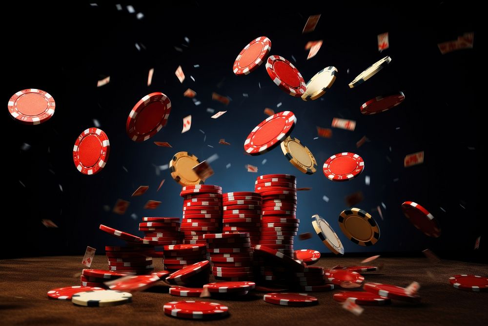 Falling casino chips gambling game opportunity. AI generated Image by rawpixel.