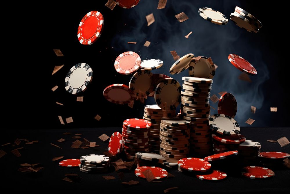Falling poker chips gambling game opportunity. AI generated Image by rawpixel.