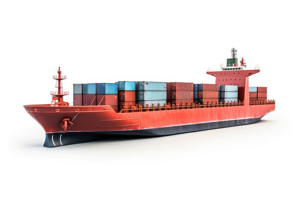 Marine freight logistic watercraft vehicle barge. AI generated Image by rawpixel.