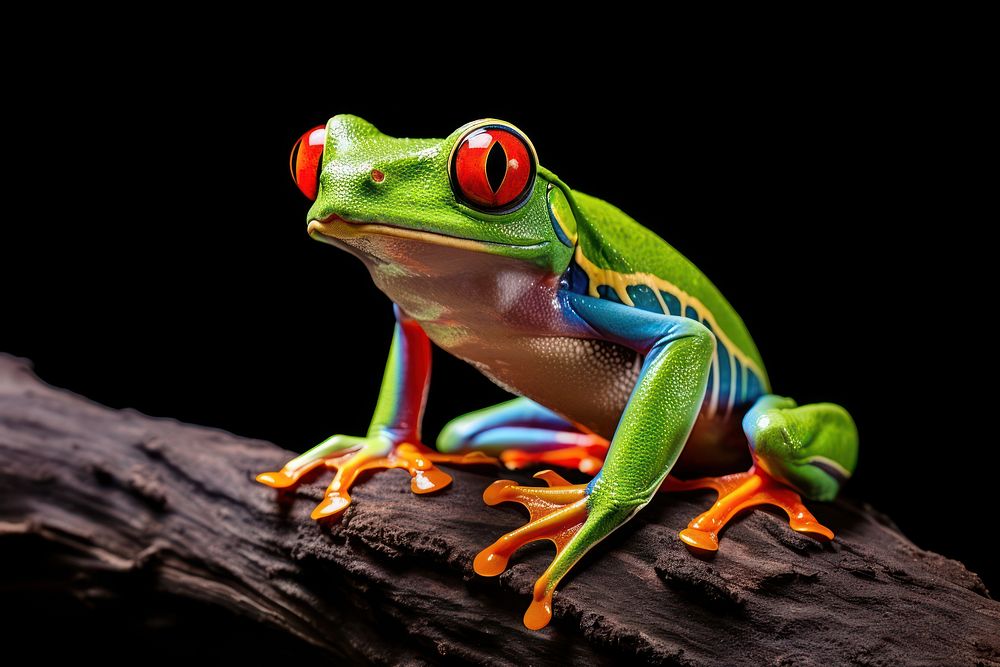 Red-eyed tree frog amphibian wildlife reptile. 