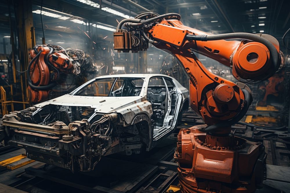 Car manufacturing vehicle factory. AI generated Image by rawpixel.