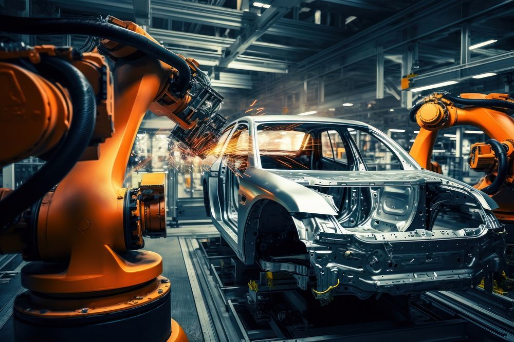 Manufacturing car vehicle factory. AI generated Image by rawpixel.
