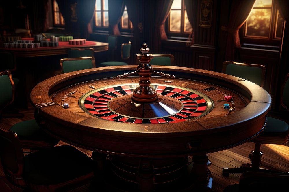 Roulette table furniture gambling casino. 