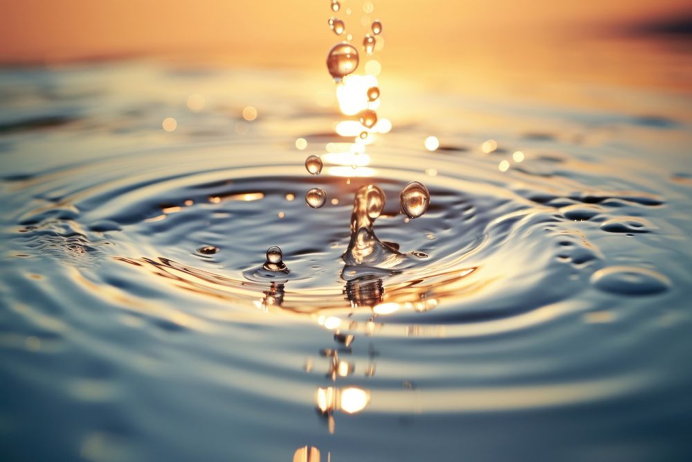 Water drops reflection outdoors nature. AI generated Image by rawpixel.