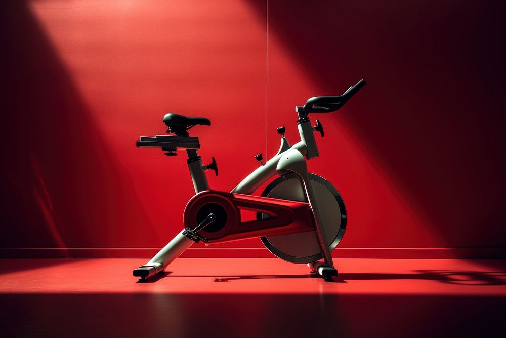 SpinBike bicycle vehicle sports. AI generated Image by rawpixel.