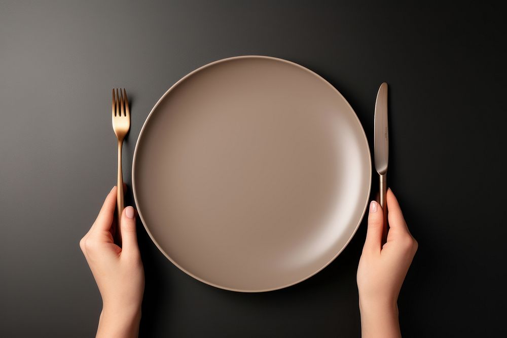 Plate fork holding knife. AI generated Image by rawpixel.