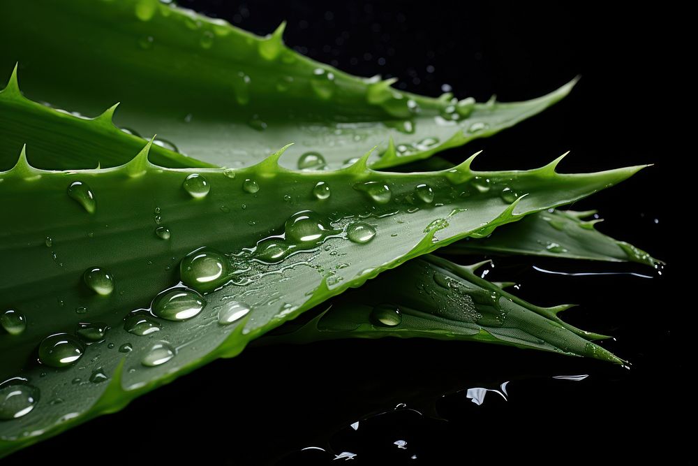 Fresh aloe vera leaves backgrounds plant green. AI generated Image by rawpixel.