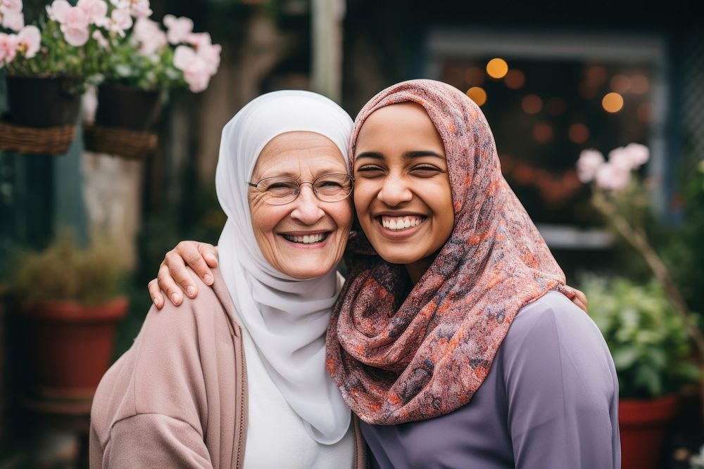 Laughing smile adult scarf. AI generated Image by rawpixel.