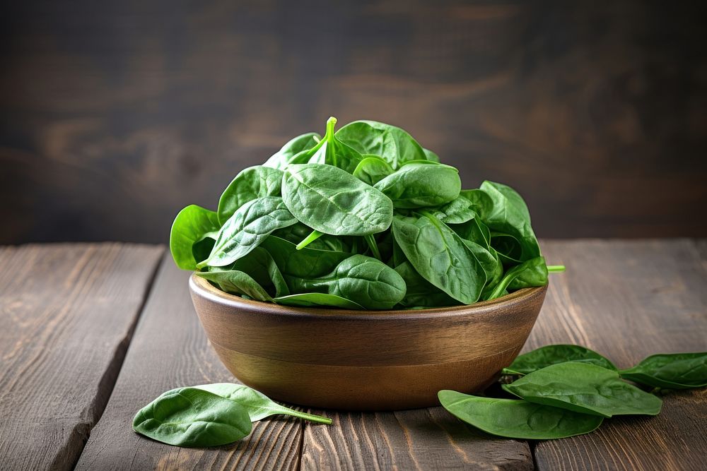 Rustic bowl spinach vegetable rustic. AI generated Image by rawpixel.