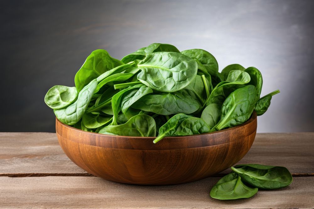 Rustic bowl spinach vegetable rustic. AI generated Image by rawpixel.