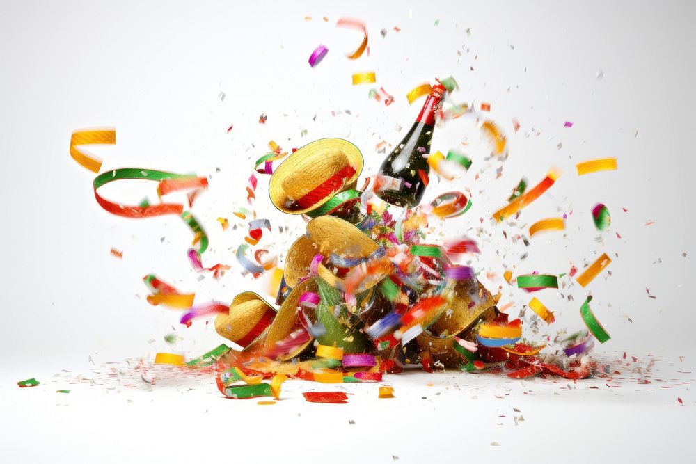 Confetti food white background celebration. AI generated Image by rawpixel.