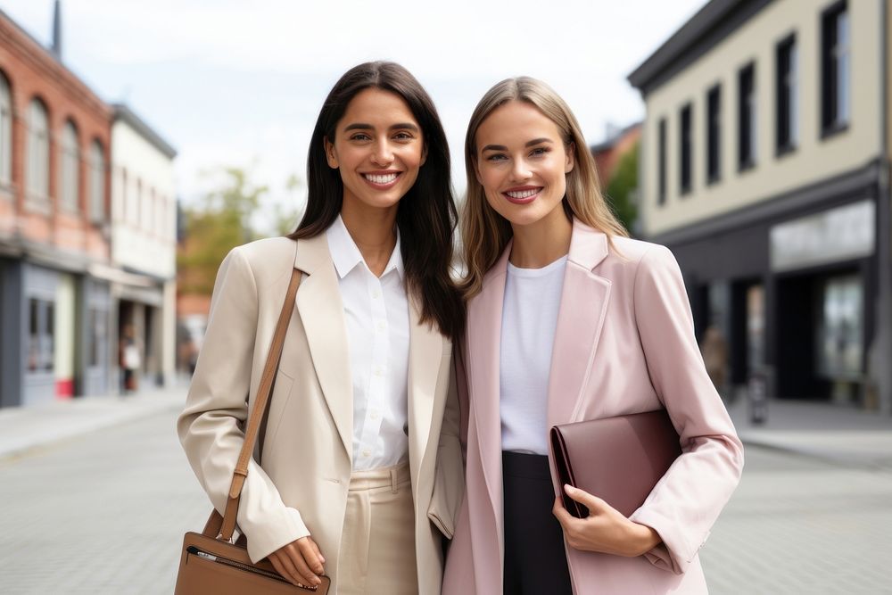 Business women smile happy coat. AI generated Image by rawpixel.