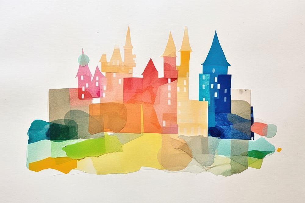 Castle art abstract painting. AI generated Image by rawpixel.