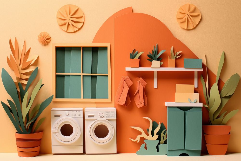 Laundry room appliance representation laundromat. AI generated Image by rawpixel.