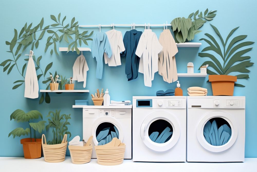 Laundry room appliance dryer clothesline. AI generated Image by rawpixel.
