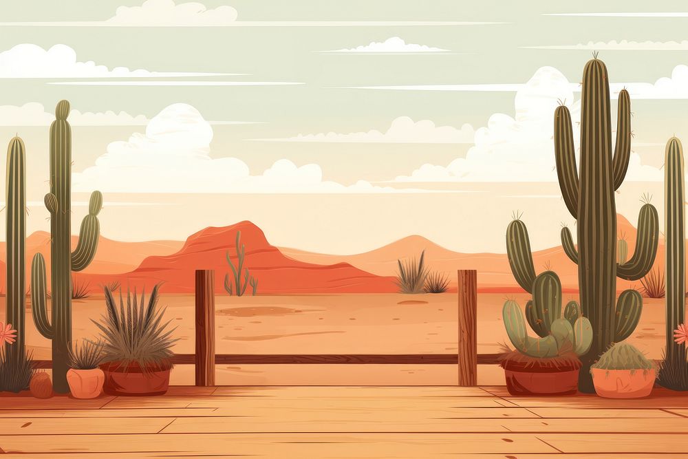 Cactus farm landscape outdoors desert. AI generated Image by rawpixel.