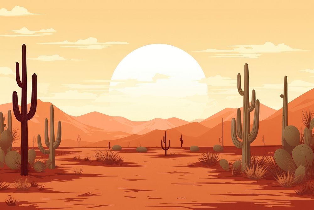 Cactus farm landscape outdoors desert. 