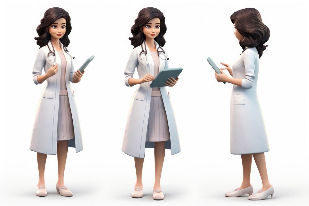 Women healthcare overcoat cartoon adult. AI generated Image by rawpixel.