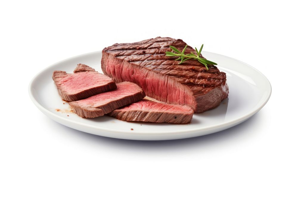 Steak beef medium rare plate meat food. AI generated Image by rawpixel.