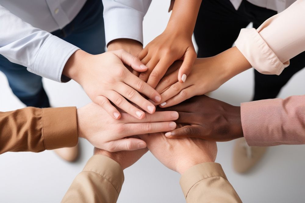 Hand teamwork togetherness cooperation. AI generated Image by rawpixel.