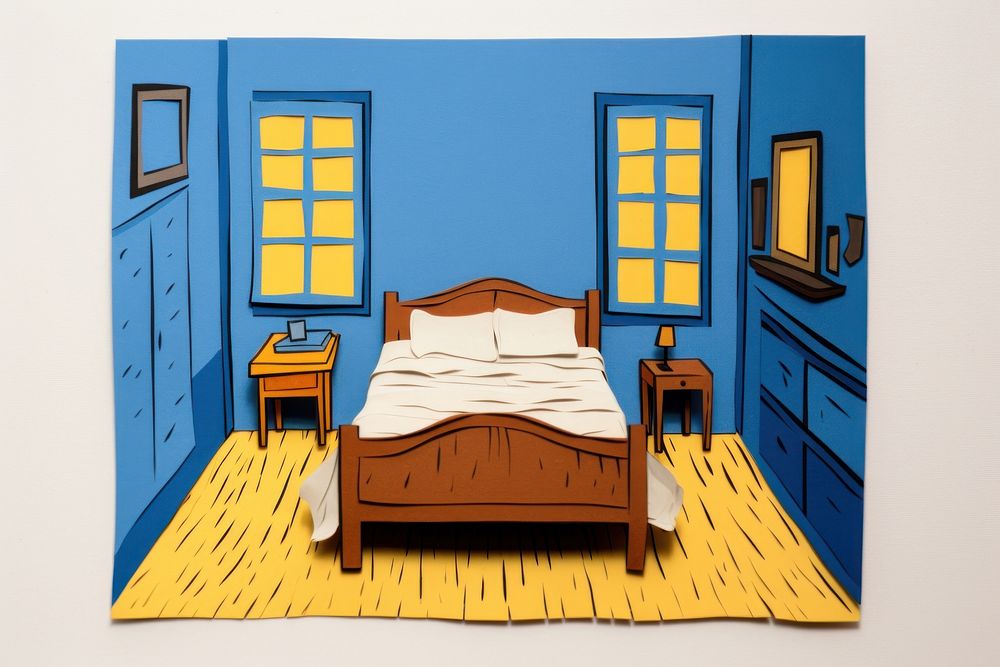 Bedroom furniture painting art. AI generated Image by rawpixel.