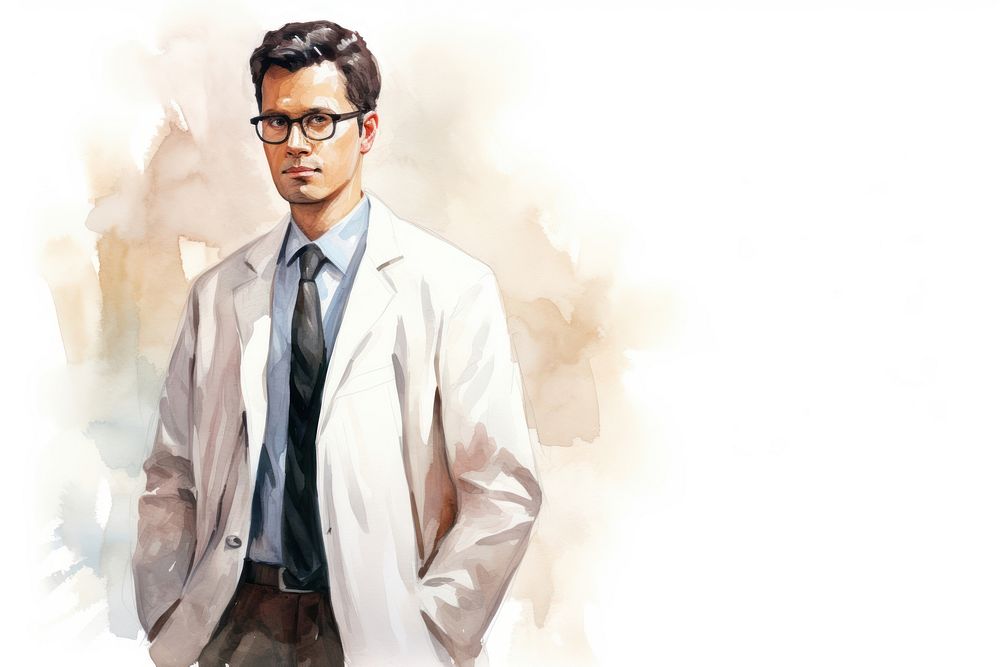 Male doctor portrait glasses adult. AI generated Image by rawpixel.