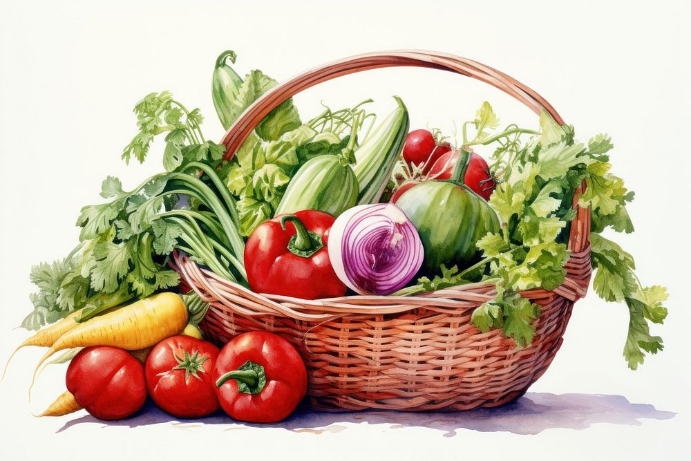 Vegetable basket plant food. 