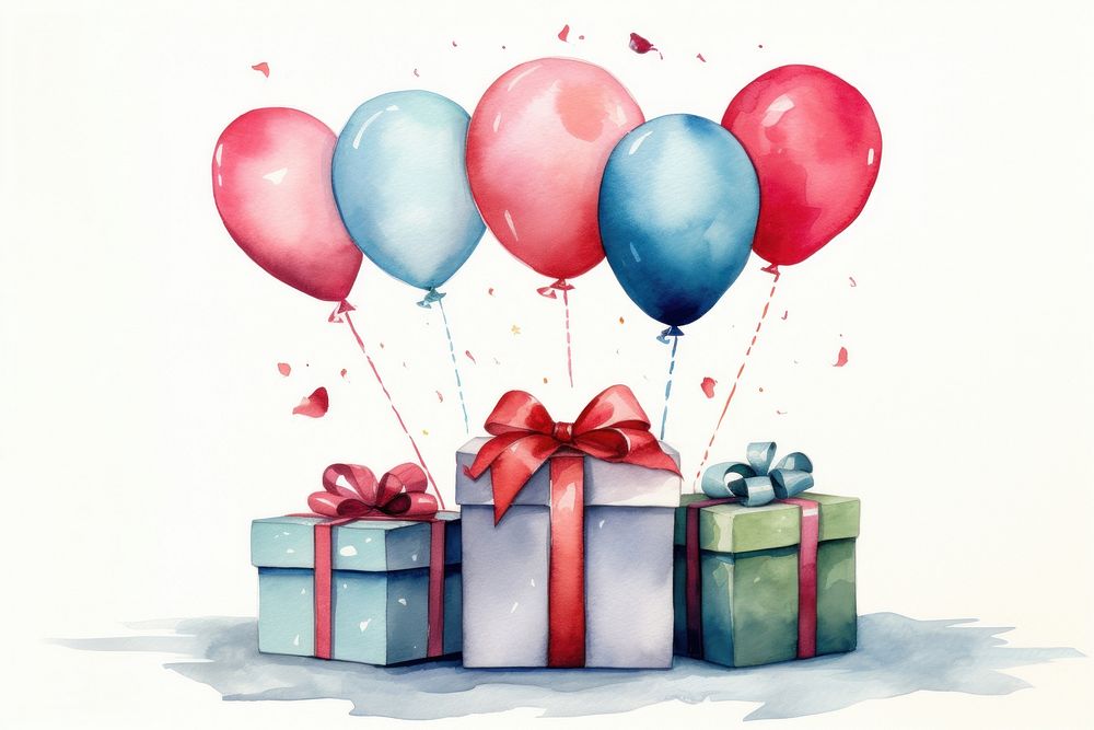 Balloon paper gift box. 