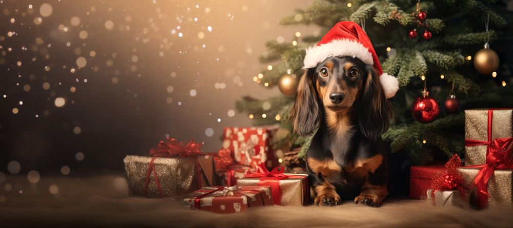 Christmas dog christmas mammal animal. AI generated Image by rawpixel.