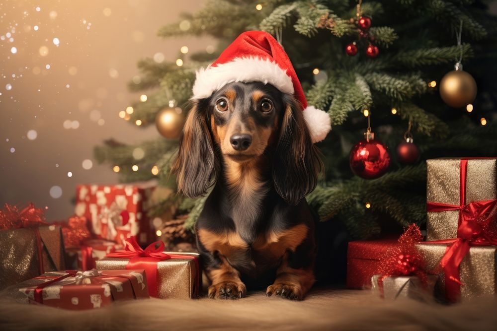 Christmas dog christmas mammal animal. AI generated Image by rawpixel.