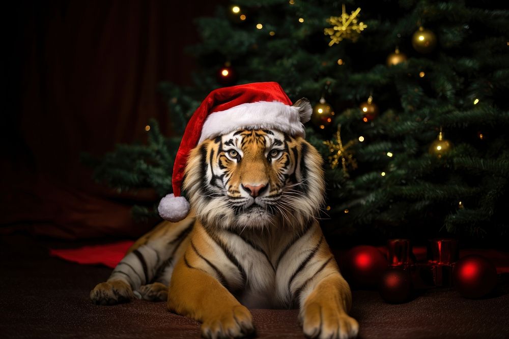 Christmas tiger christmas wildlife animal. 