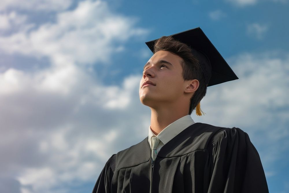 Graduation portrait student looking. 