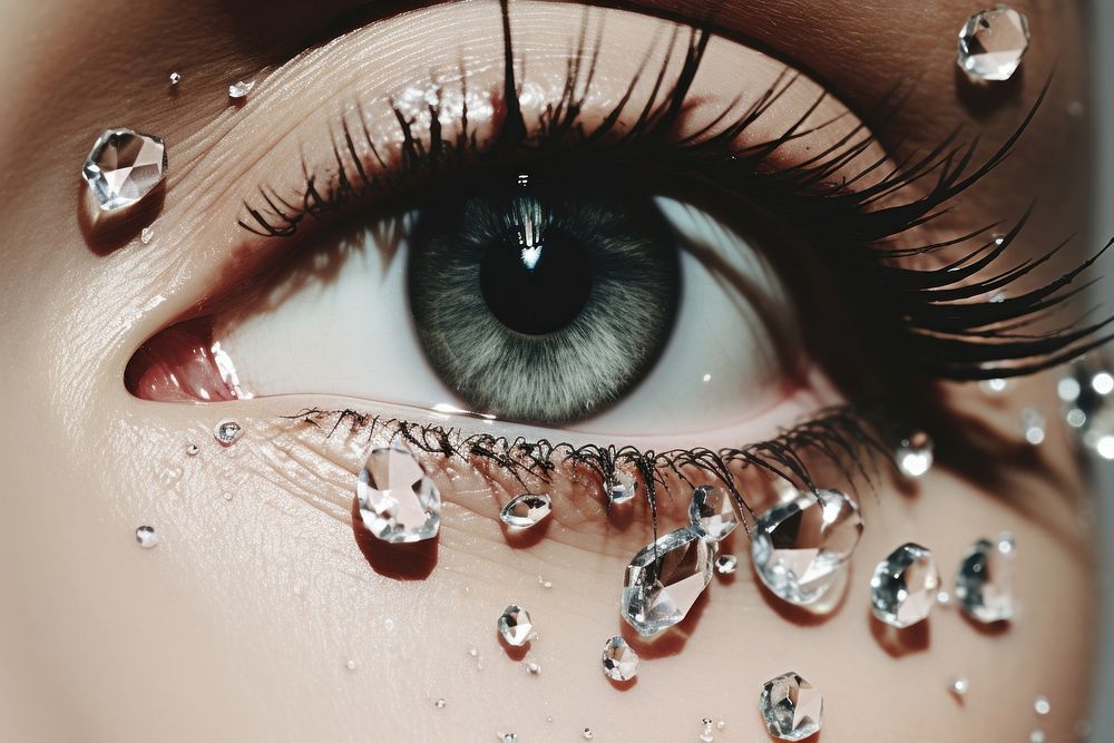Diamonds tears jewelry diamond eye. AI generated Image by rawpixel.