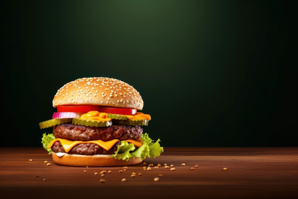 Food cheese burger hamburger. AI generated Image by rawpixel.