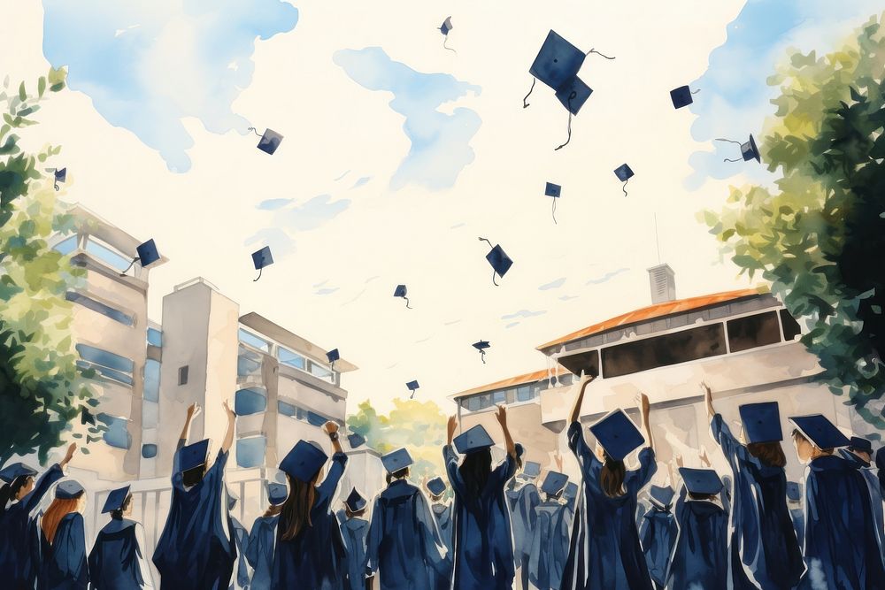 Graduation school adult day. AI generated Image by rawpixel.