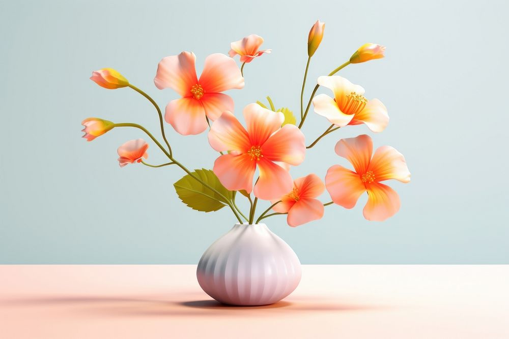Flower brunch plant petal vase. AI generated Image by rawpixel.