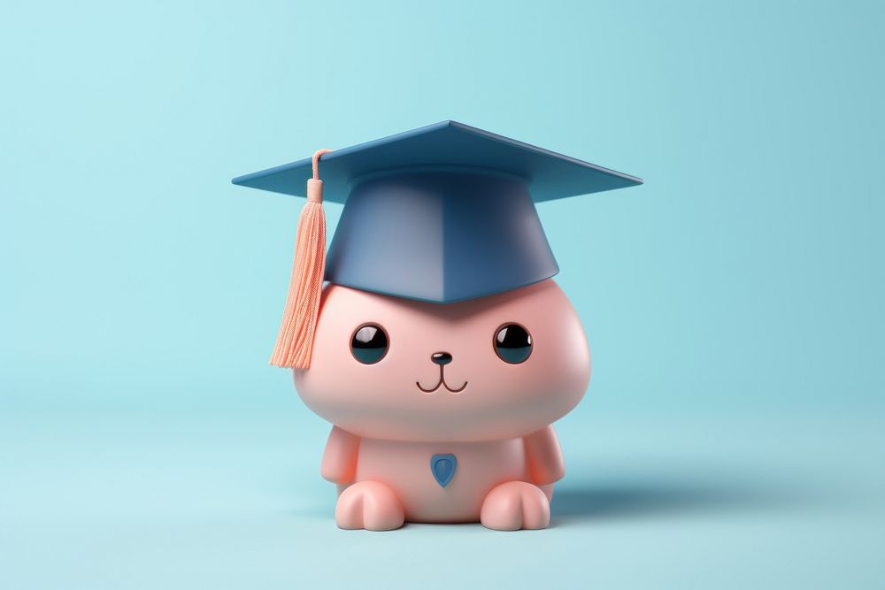 Graduation cap cute anthropomorphic representation. AI generated Image by rawpixel.