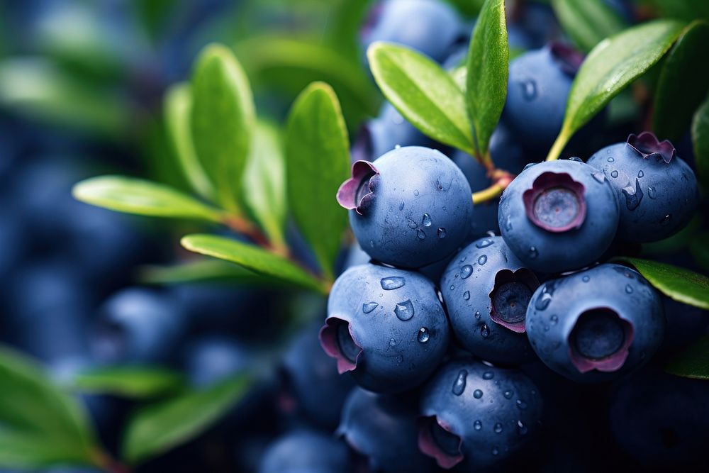 Ripe bilberry blueberry fruit plant. AI generated Image by rawpixel.