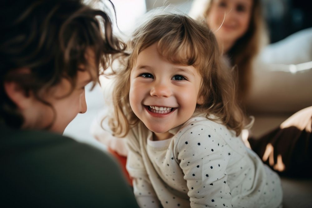 Family child smile laughing. 