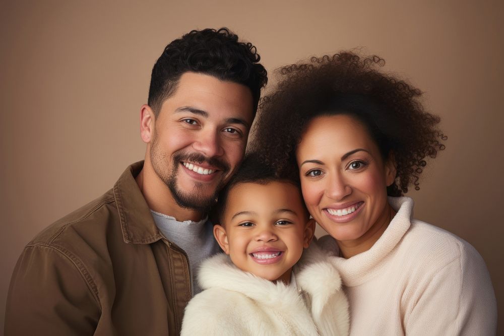 Family mixed race portrait adult. AI generated Image by rawpixel.