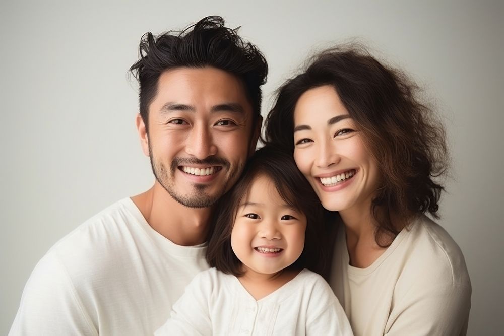 Family mixed race adult smile. AI generated Image by rawpixel.