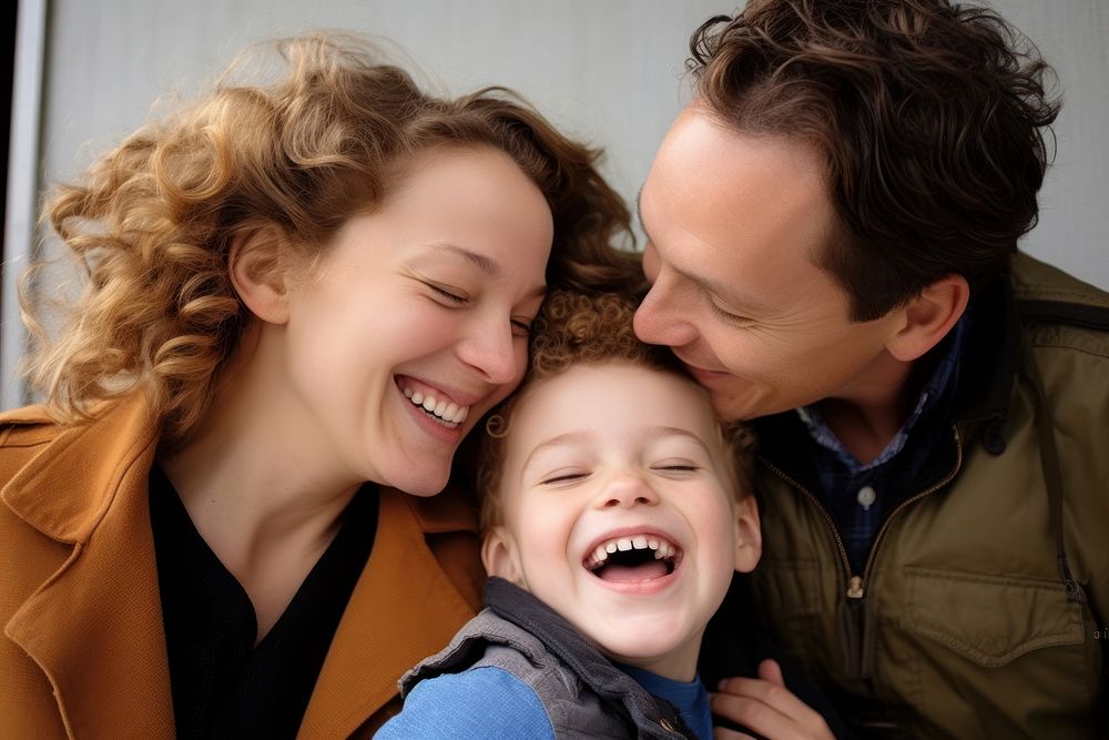 Family laughing portrait adult. AI generated Image by rawpixel.