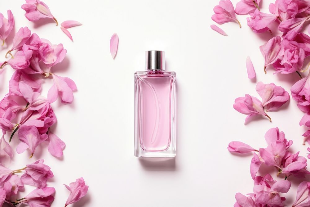 Perfume flower bottle petal. AI generated Image by rawpixel.